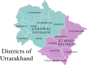 13 Districts of Uttarakhand in Garhwal and Kumaon Region